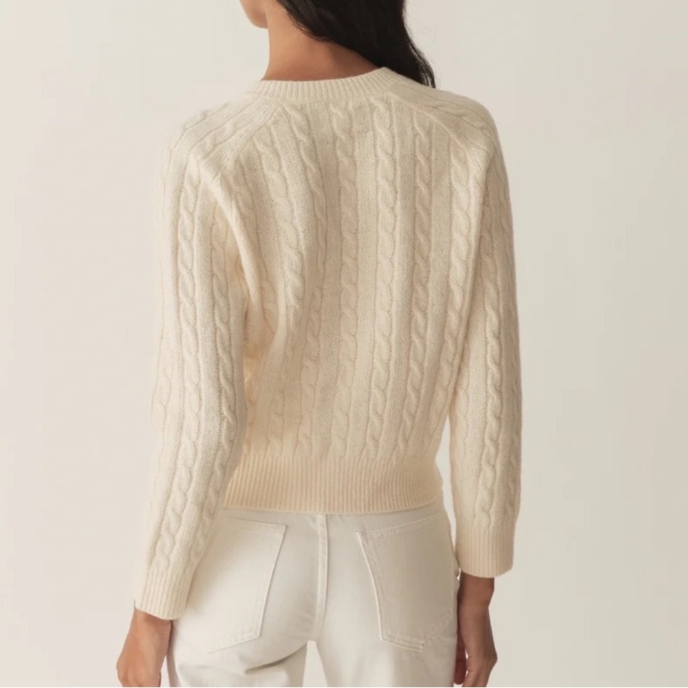 Doen Penrose Cardigan in Sea Salt Wool Linen Cotton XS Minimalist Clean Beauty - Picture 9 of 16